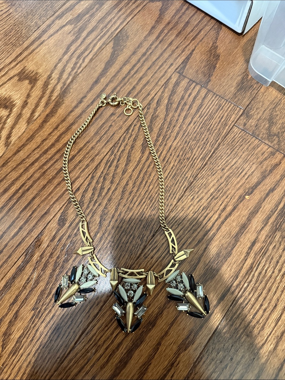 J. Crew Gold-tone Necklace with Black and Cream Accents